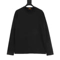 Louis Vuitton Tonal Embossed LV Logo Long-Sleeve Top — Black