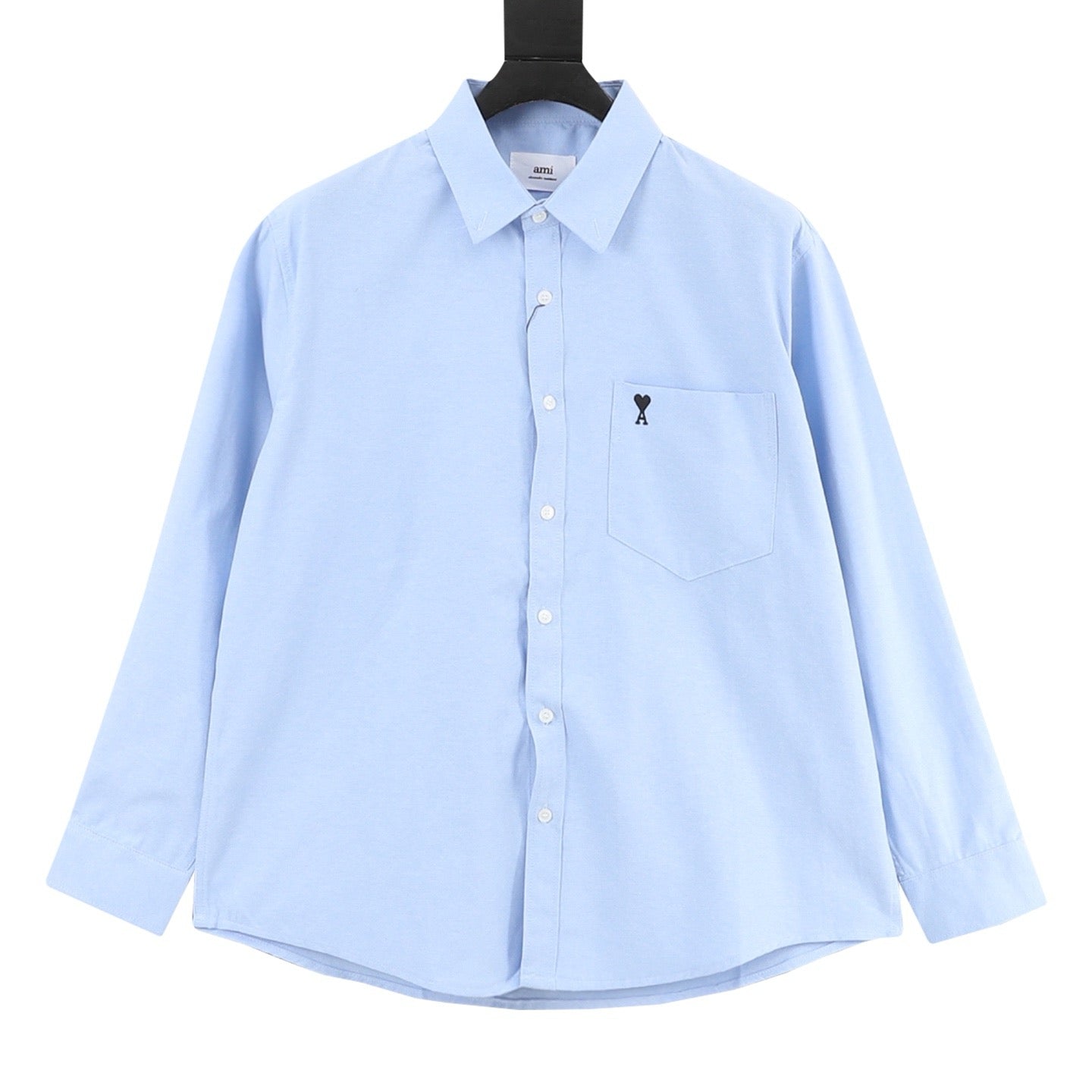 AMI Paris Ami de Cœur Chest Pocket Shirt — Navy Blue | 2026