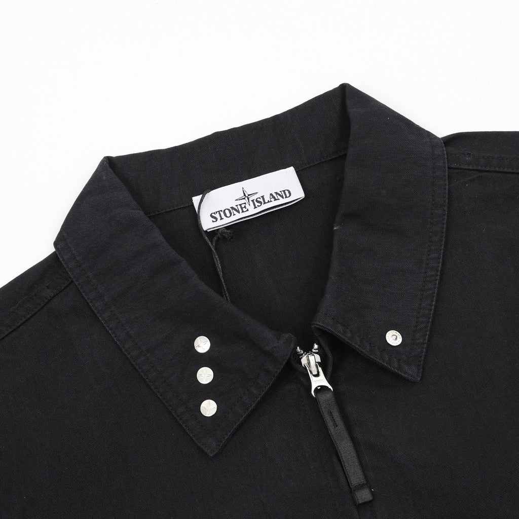 Stone Island Women's & Men's Black Compass Patch Zip-Up Jacket