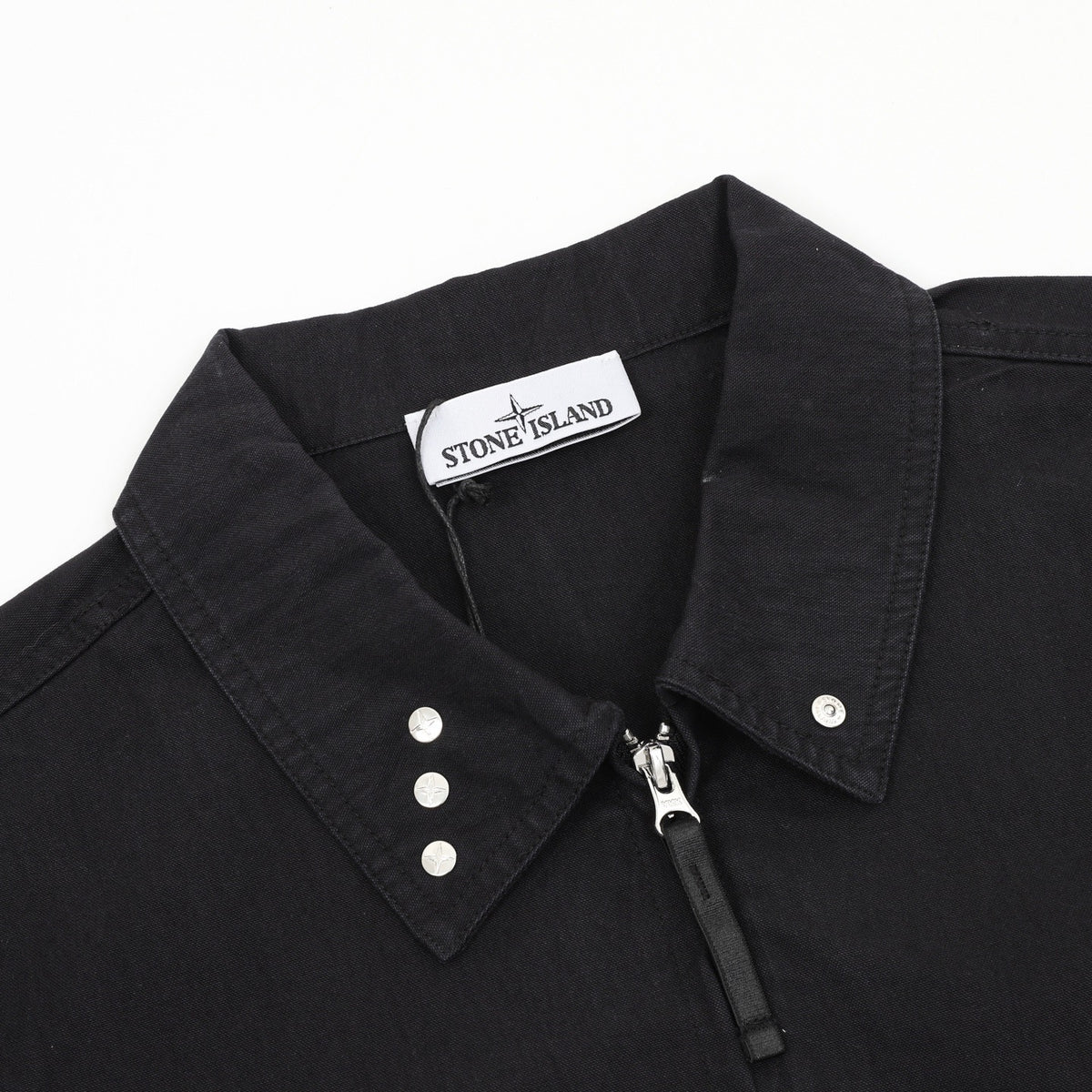 Stone Island Women's & Men's Black Compass Patch Zip-Up Jacket