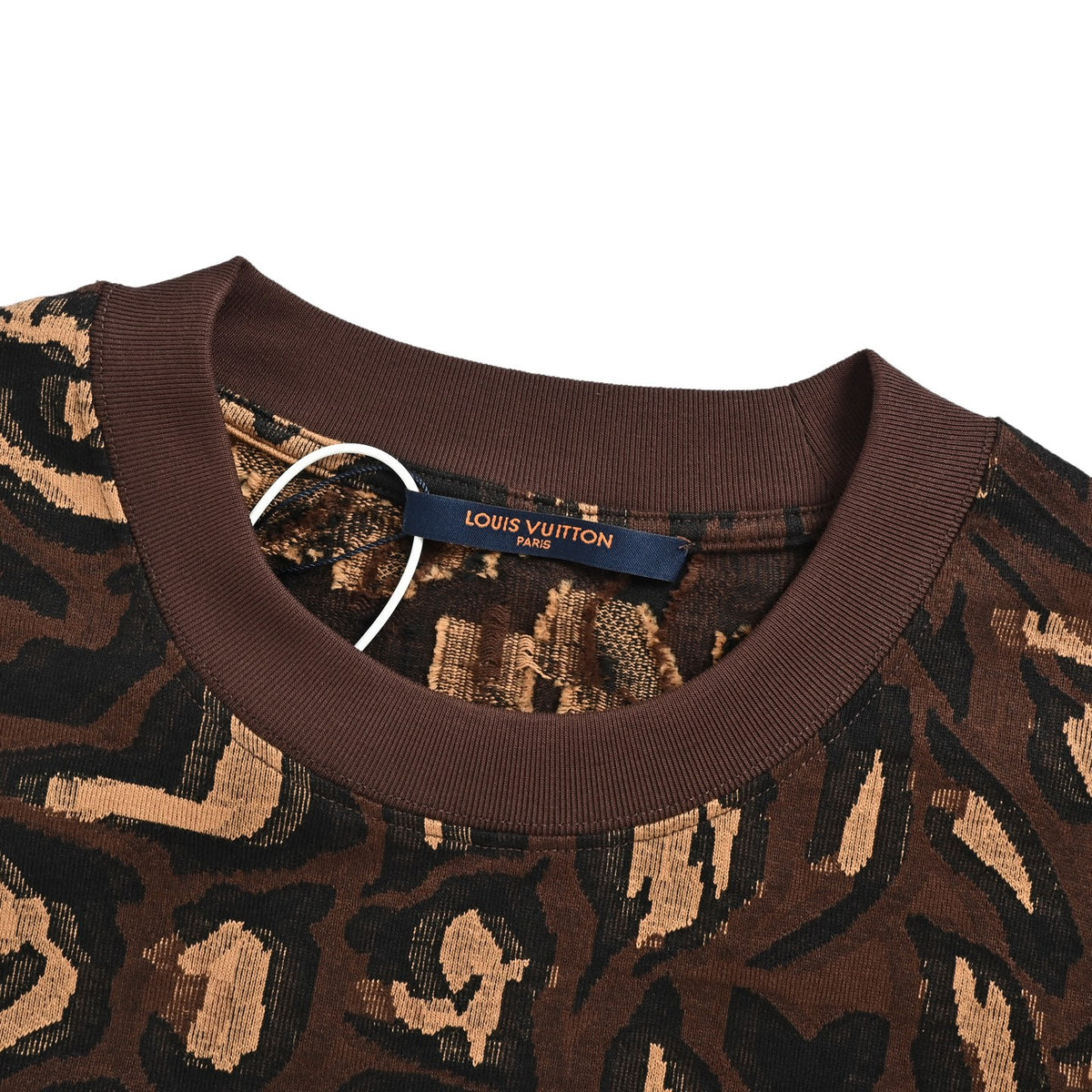 Louis Vuitton Tiger Stripe Monogram Print Short-Sleeve T-Shirt in Brown
