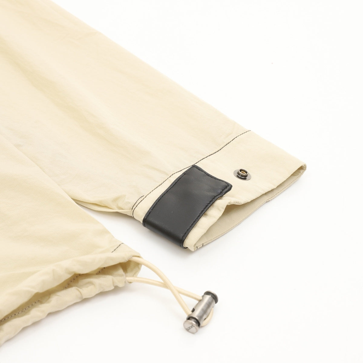 Loewe Women's Men's Cream Leather Pocket Hooded Windbreaker