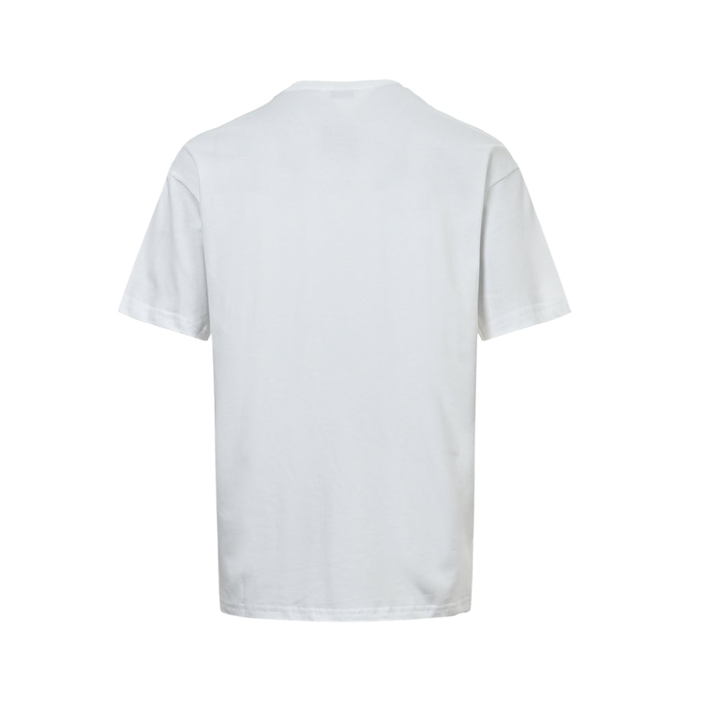 Yves Saint Laurent Gold Logo Print Short-Sleeve T-Shirt in White