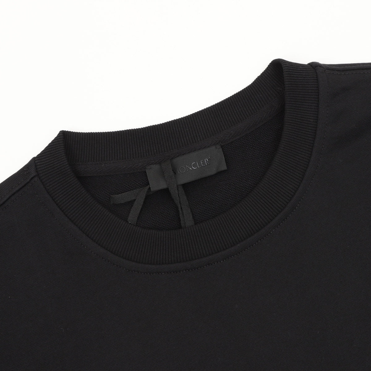 Moncler Women's & Men's Black Logo Crewneck Sweatshirt | Sleeve Lettering