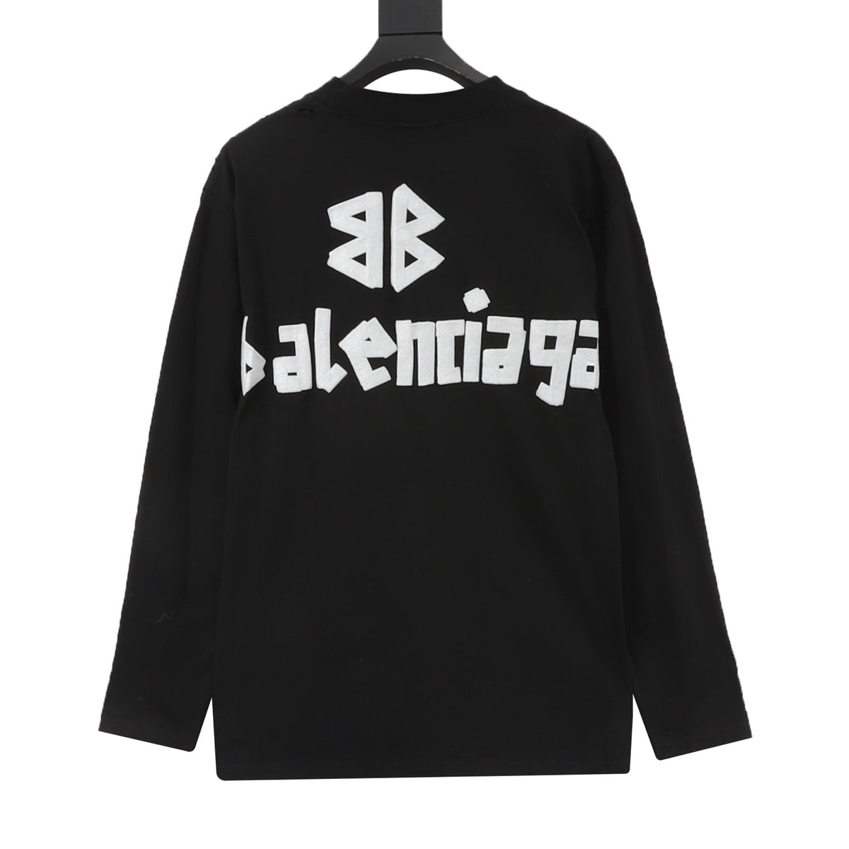Balenciaga Women's Men's Black Logo Long-Sleeve T-Shirt