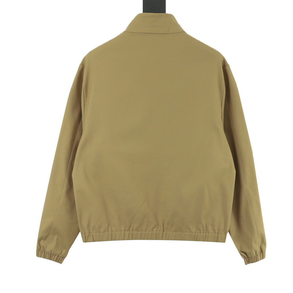Moncler Fourioun Women's Men's Beige Cotton-Blend Stand-Collar Zip-Up Short Jacket
