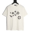 Louis Vuitton Abstract Monogram Print Short-Sleeve T-Shirt in White