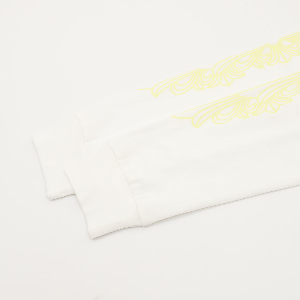 Chrome Hearts Horseshoe Logo Pocket Long-Sleeve Tee — Black, Cream Print