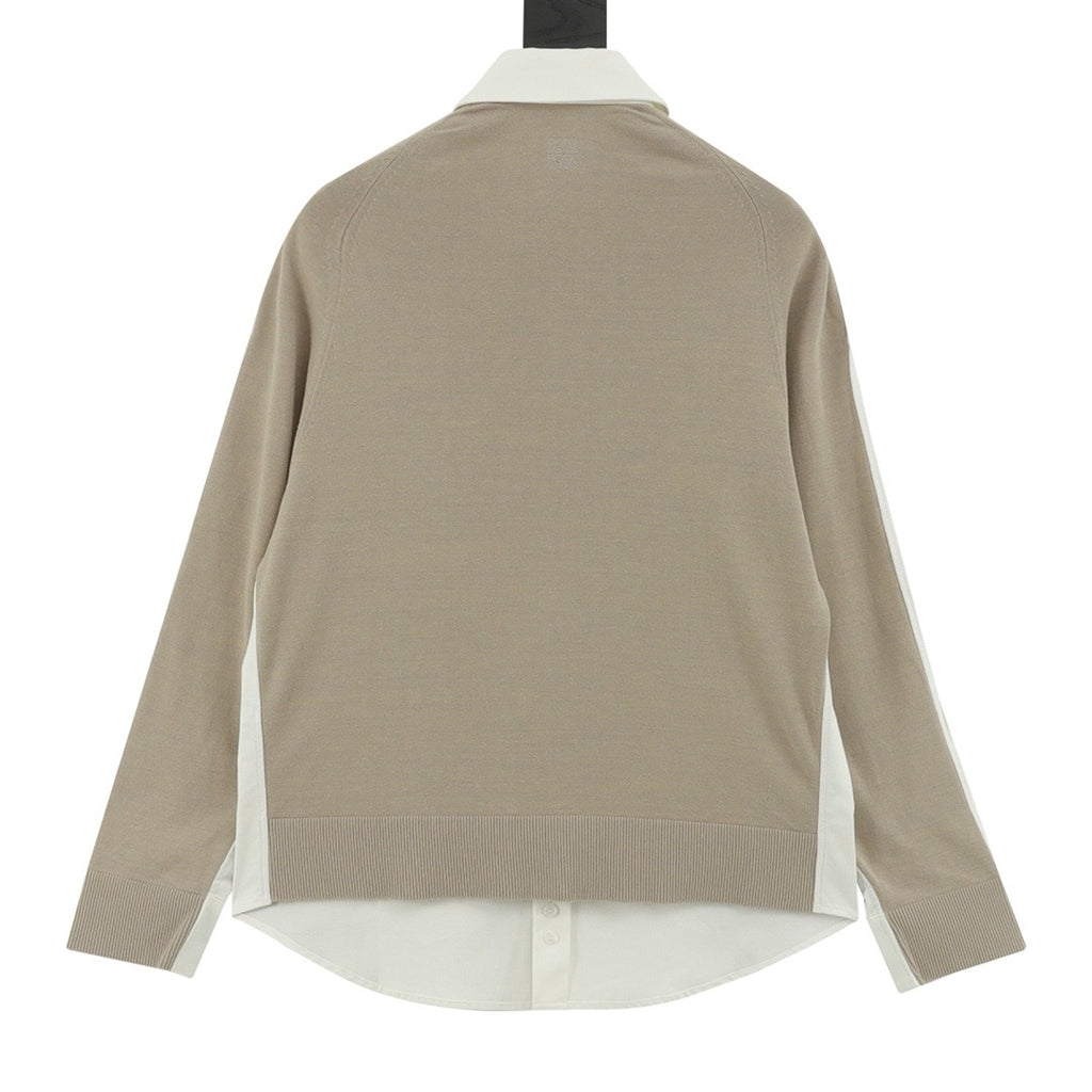 Loewe Two-Tone Patchwork Long-Sleeve Shirt