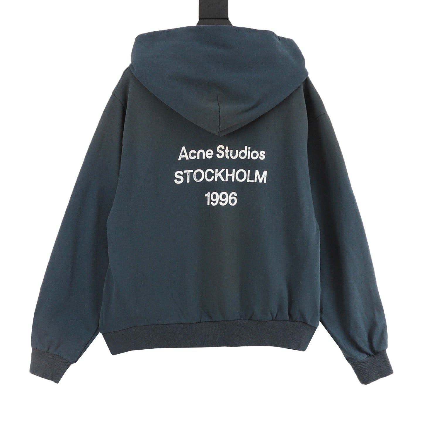 Acne Studios Six-Color Spray Paint Distressed Back Letter Hoodie | Light Grey Oversized Luxury Sweatshirt