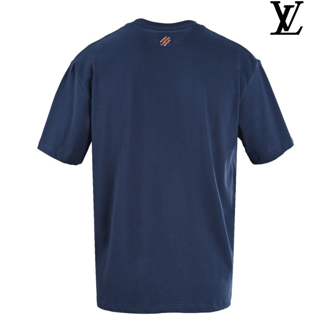 Louis Vuitton Men's Navy LV Lovers Short Sleeve T-Shirt