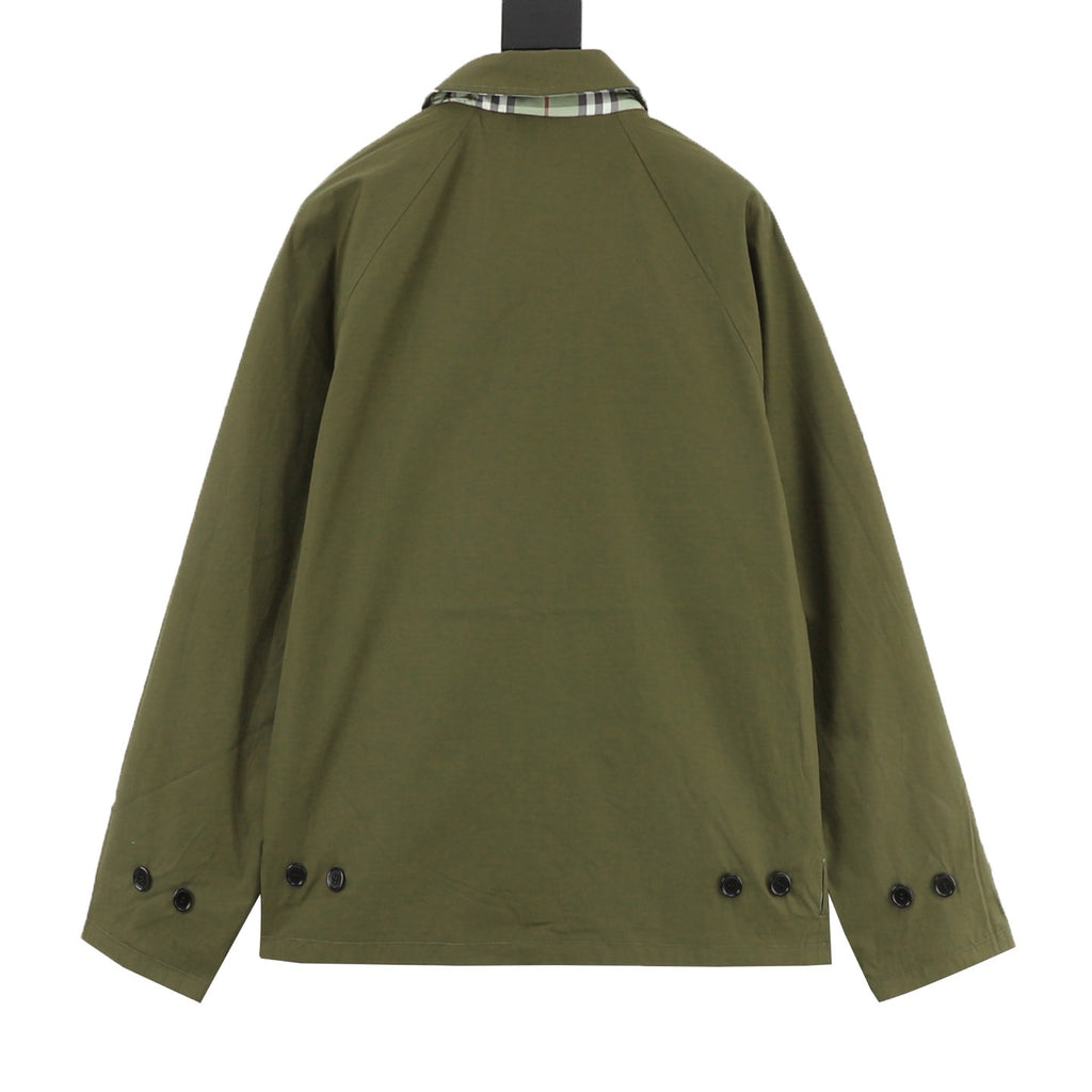 Burberry Reversible Check Hooded Jacket with Metal Logo Plaque