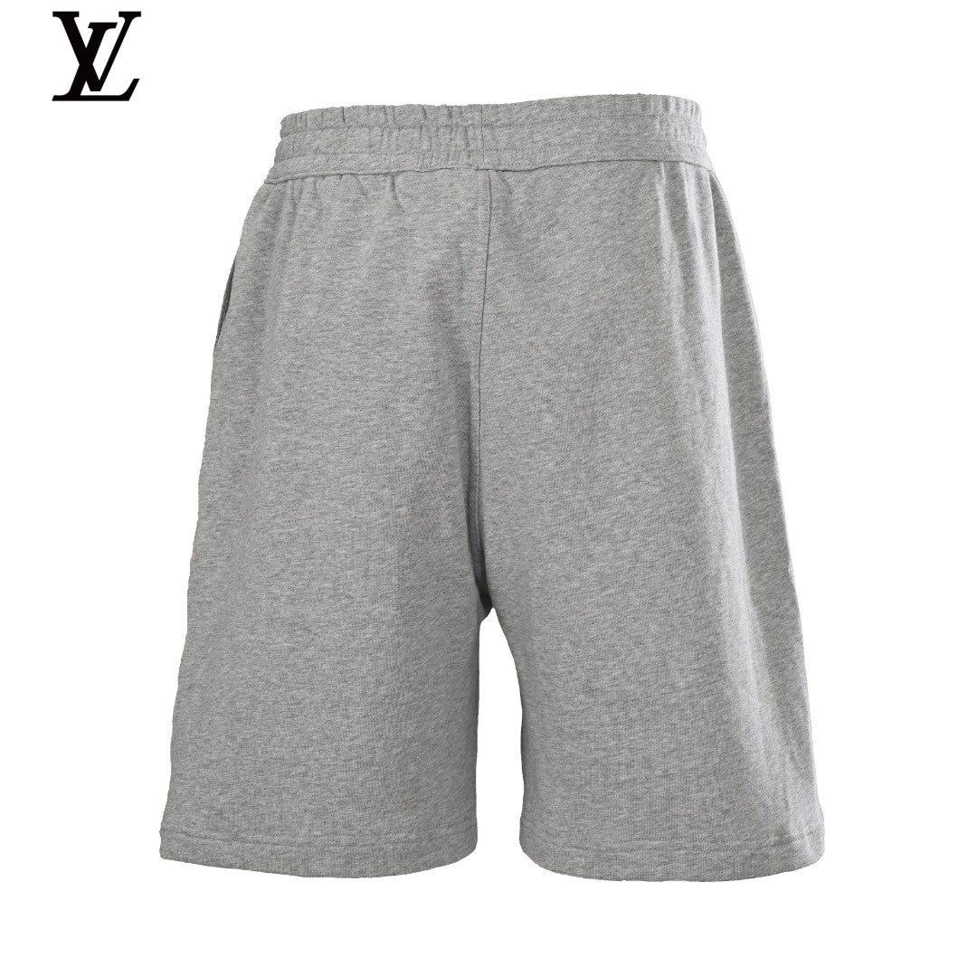 Loewe Men's Grey Embroidered Logo Sweat Shorts