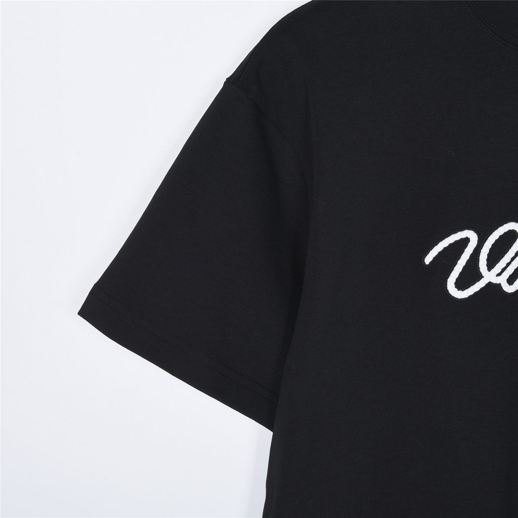 Louis Vuitton Script Vuitton Embroidered Short-Sleeve T-Shirt in Black