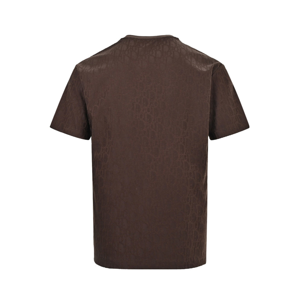 Dior All-Over Oblique Jacquard Short-Sleeve T-Shirt in Brown