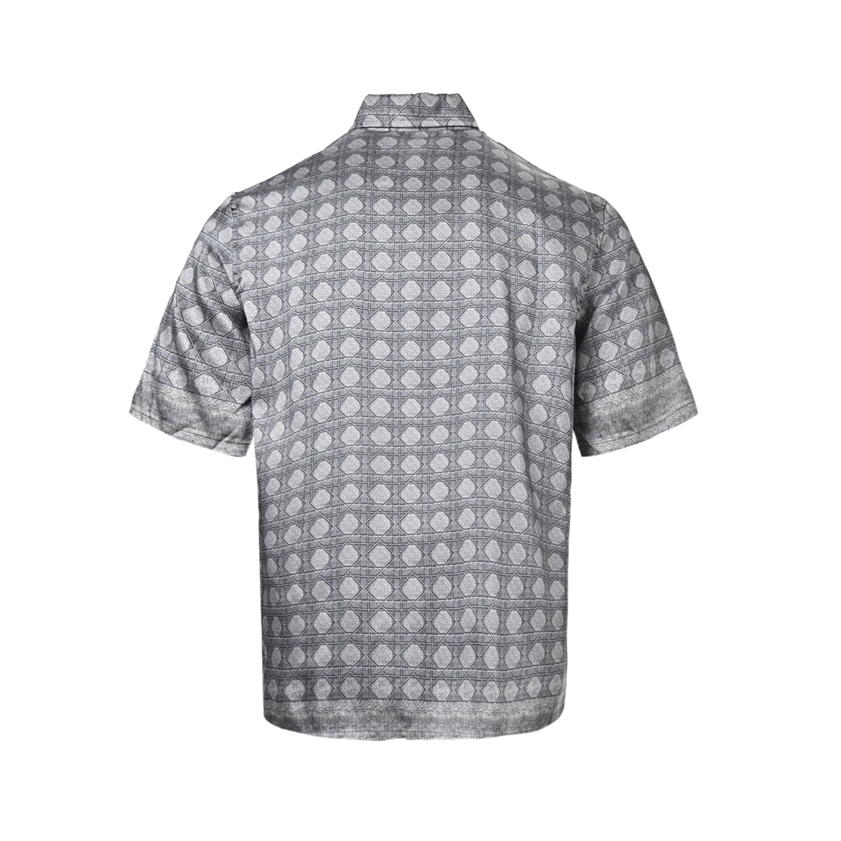 Dior Grey Oblique Pattern Short-Sleeve Shirt