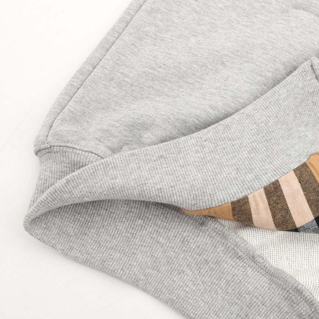 Burberry Women's & Men's Grey Check-Lined Full-Zip Hoodie