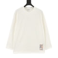 Burberry Equestrian Knight Check Patch Long-Sleeve Top — Ivory | SS25