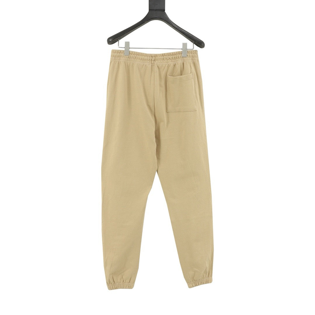 Burberry Women's & Men's Beige Embroidered Logo Drawstring Sweatpants