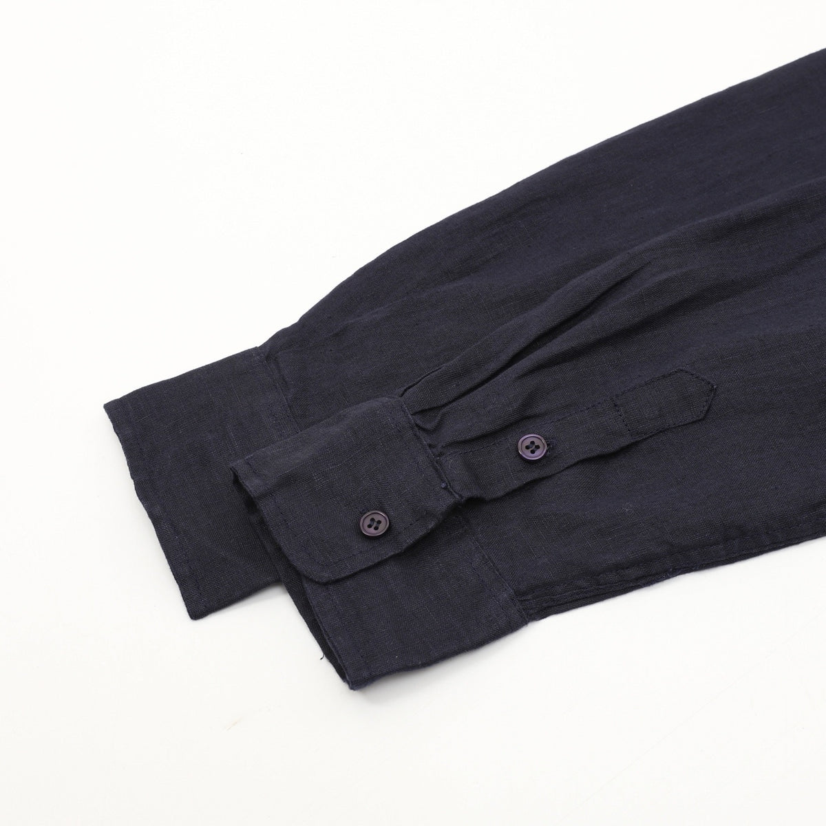 Loro Piana Women's Men's Navy Mandarin-Collar Linen Shirt