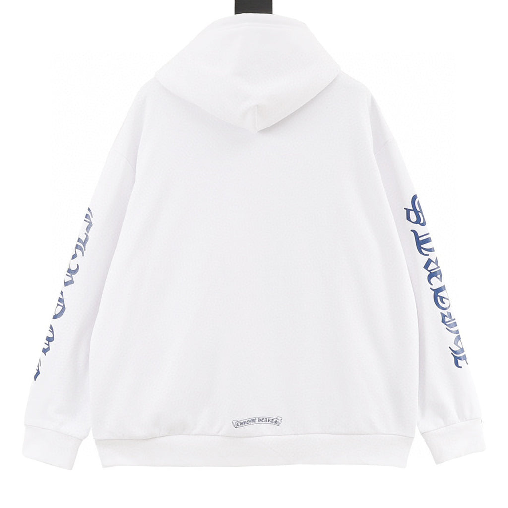 CH Blue Lettering Print Zip-Up Hoodie