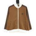 Adidas Originals American Retro Trefoil Track Jacket | Cream Burgundy Stripe Navy Trim