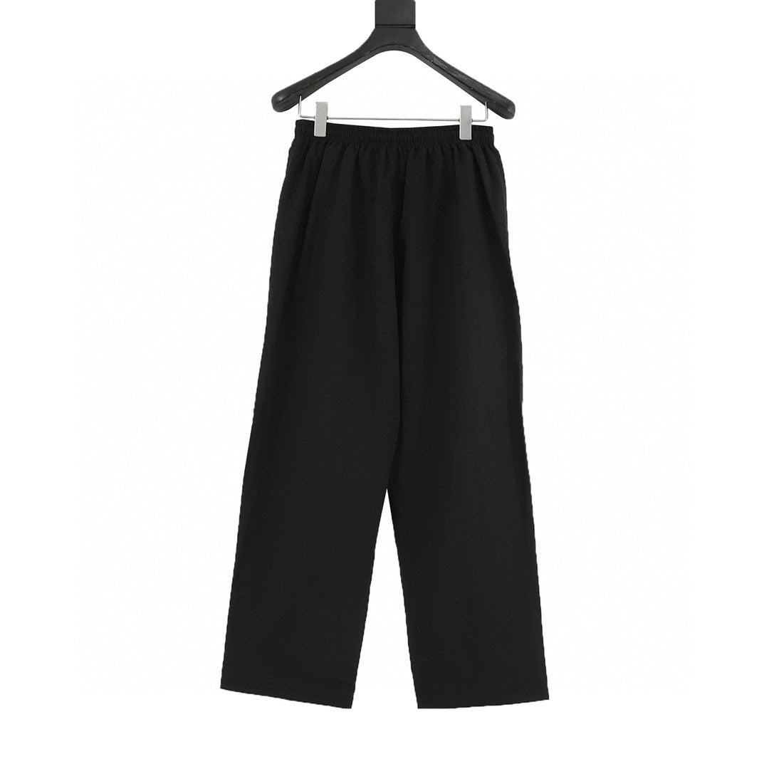 Balenciaga 26SS Sport Logo & Crest Embroidered Wide-Leg Track Pants