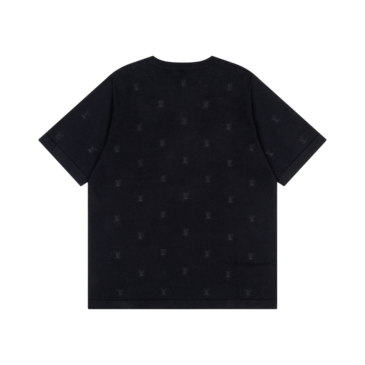 Louis Vuitton All-Over Embossed LV Knit Short-Sleeve T-Shirt in Black