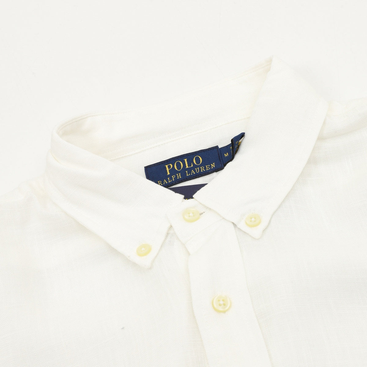 Ralph Lauren Women's Men's White Pony Logo Long-Sleeve Linen Shirt