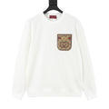 Gucci Women's Men's White GG Pocket Patch Crewneck Sweatshirt