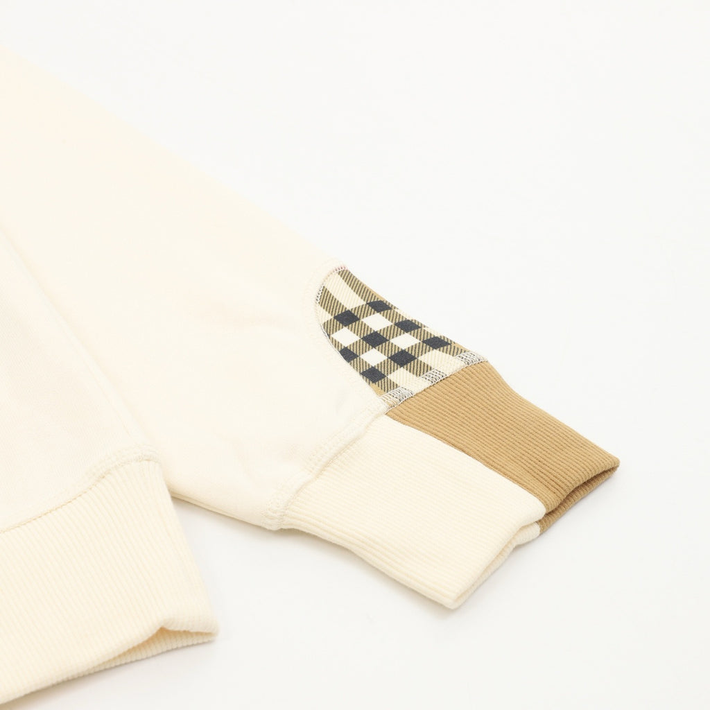 Burberry Women's Men's Cream Equestrian Knight Check-Pocket Crewneck Sweatshirt
