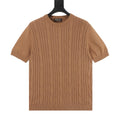 Loro Piana Women's Men's Camel Cable-Knit Short-Sleeve Sweater