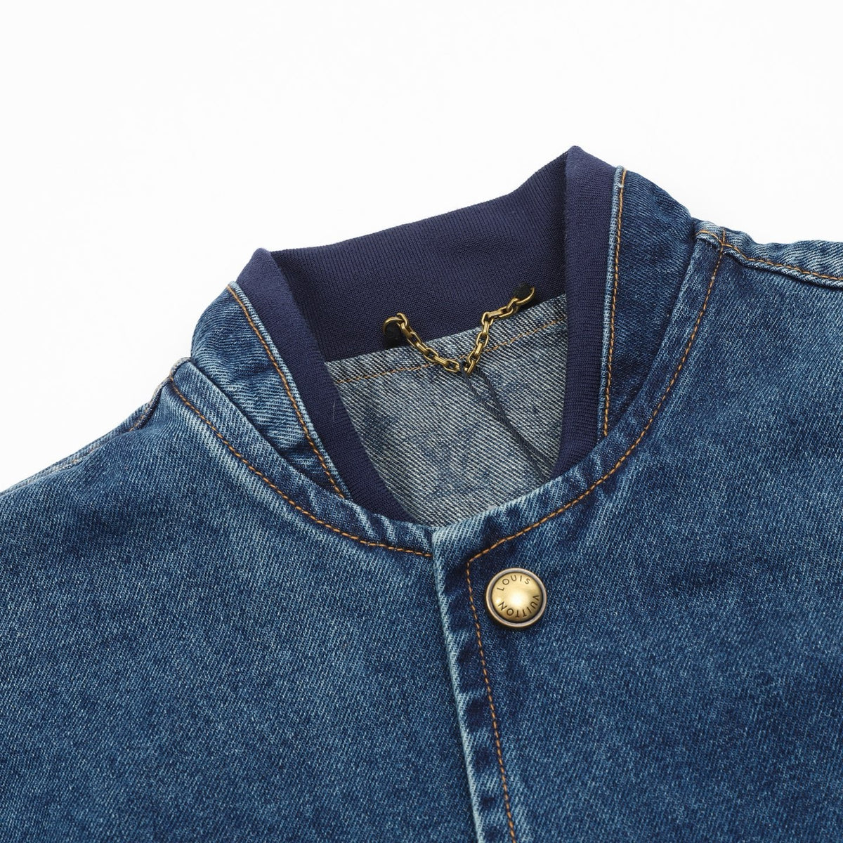 Louis Vuitton Men's Denim Bomber Jacket in Blue