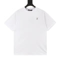 Louis Vuitton Metal LV Logo Short-Sleeve T-Shirt in White