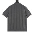 Brunello Cucinelli Two-Tone Vertical Stripe Rib Knit Short-Sleeve Cardigan