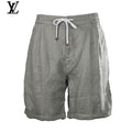 Louis Vuitton Men's Sage Green Linen Drawstring Shorts