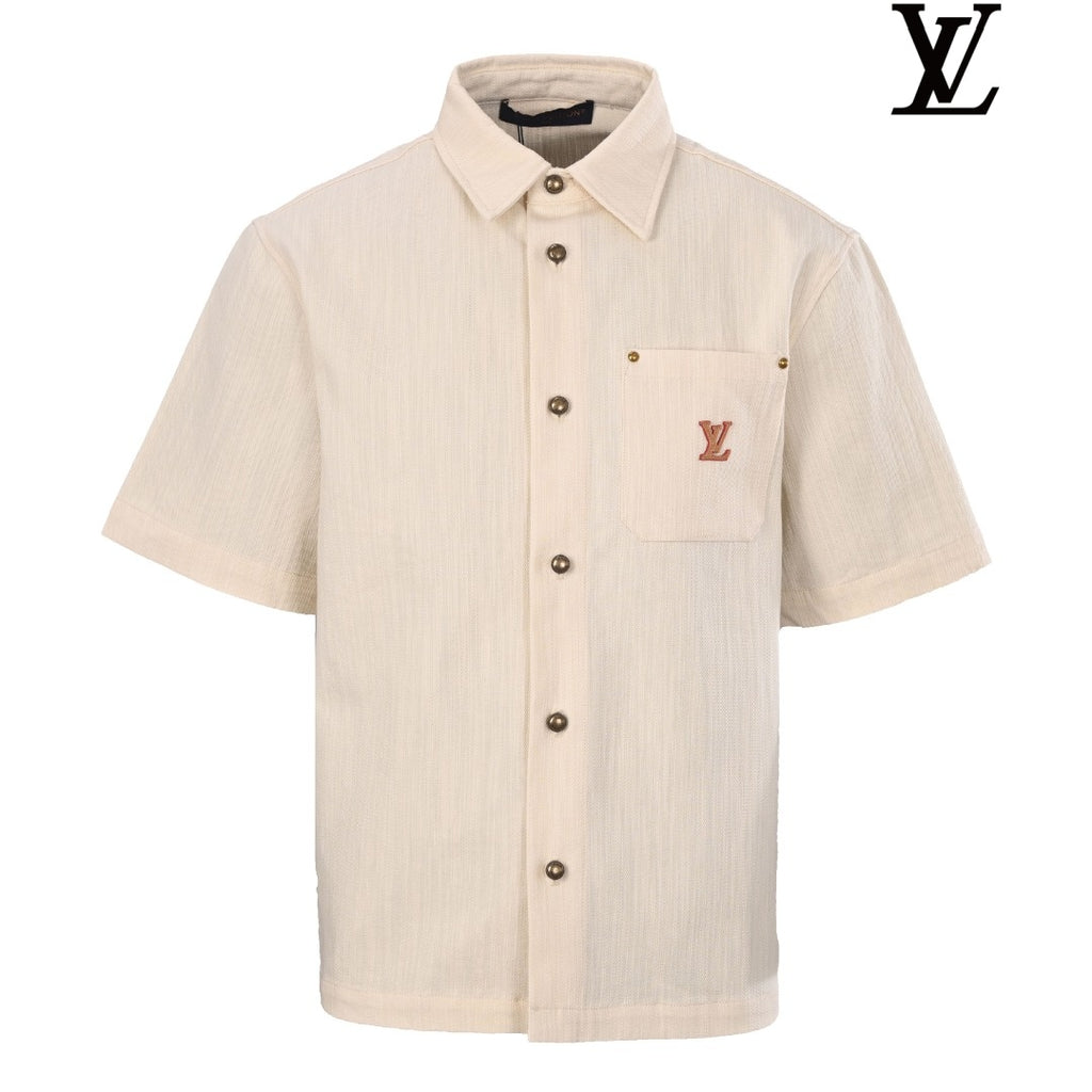 Louis Vuitton Men's Beige Short Sleeve Shirt
