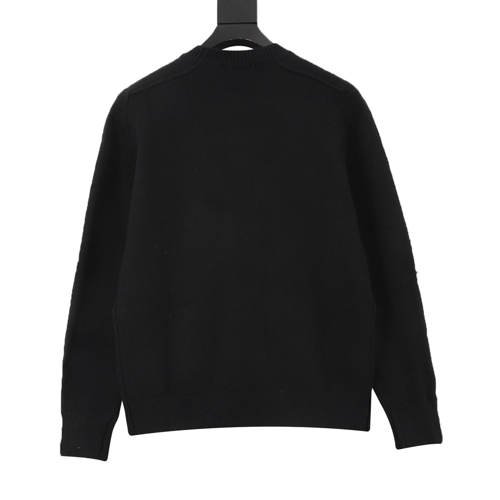 Burberry Women's & Men's Black Equestrian Knight Patch Crewneck Sweater
