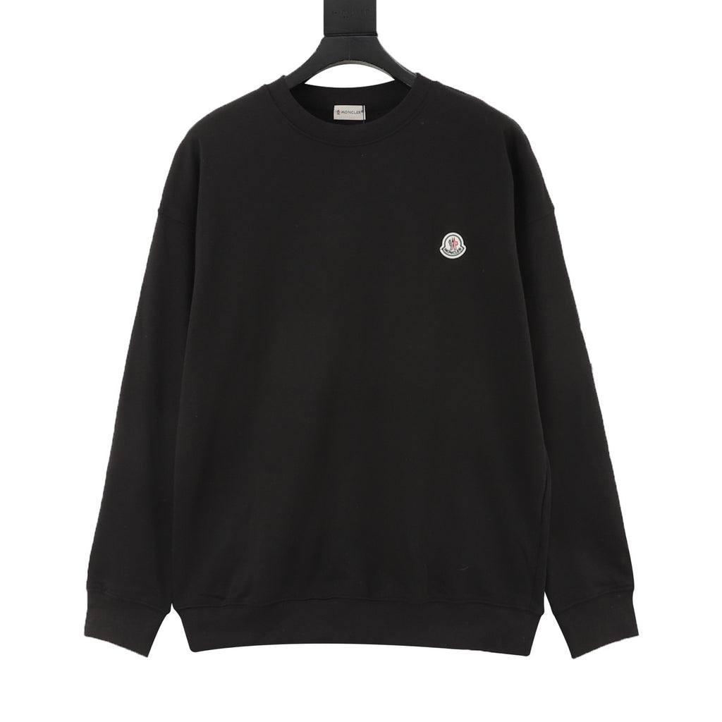 Moncler Women's & Men's Black Mini Chest Patch Logo Crewneck Sweatshirt