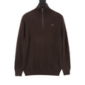 Burberry Women's Men's Brown Half-Zip Wool Sweater