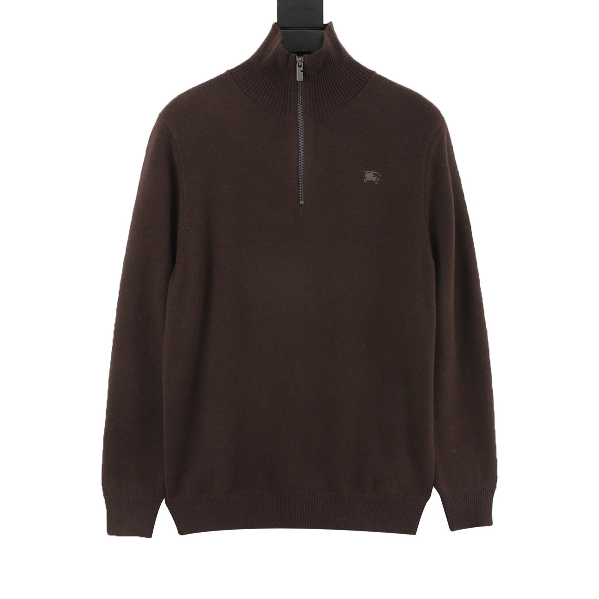 Burberry Women's Men's Brown Half-Zip Wool Sweater