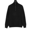 Burberry Women's Men's Black Half-Zip Wool Sweater