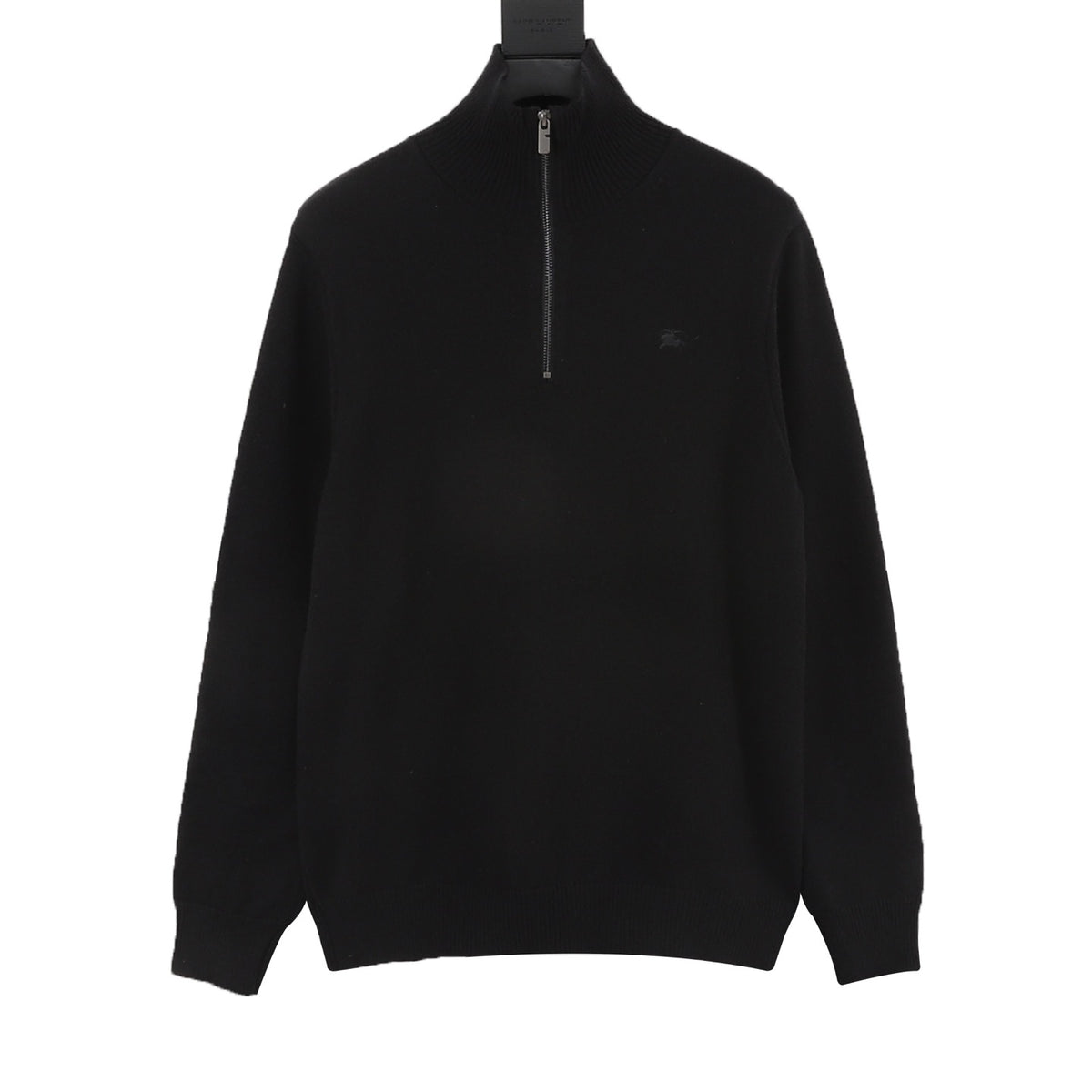Burberry Women's Men's Black Half-Zip Wool Sweater