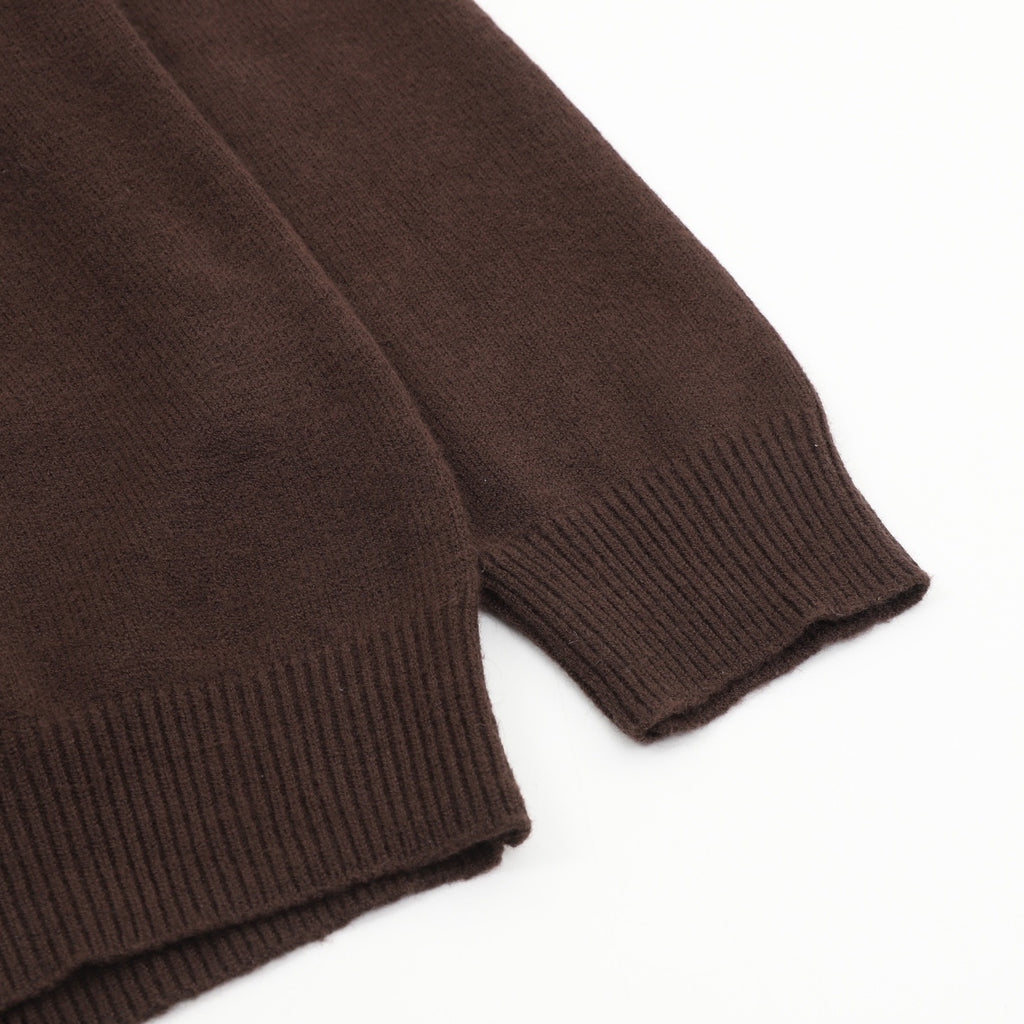 Burberry Women's Men's Brown Half-Zip Wool Sweater