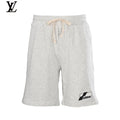 Welldone Light Grey Logo Print Sweat Shorts