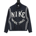 Nike Women's Men's Navy Logo Tape Stand-Collar Windbreaker Jacket