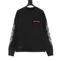 Chrome Hearts Floral Vine Sleeve Long-Sleeve Tee — Black, Red Banner Logo