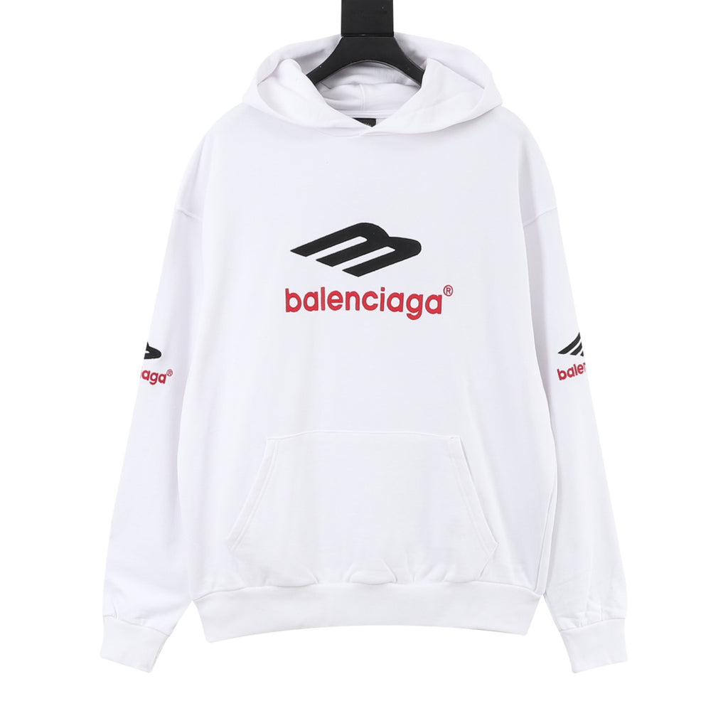 Balenciaga Women's Men's White 3B Sports Icon Hoodie