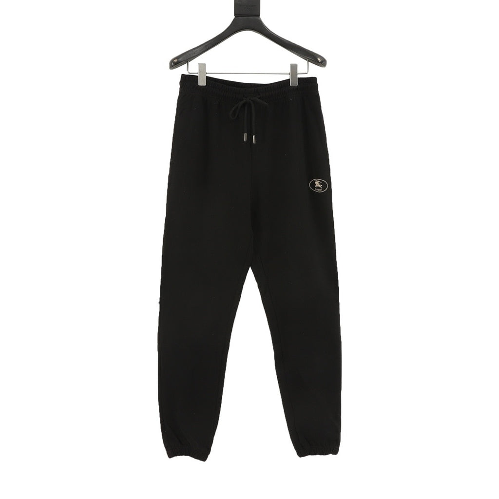 Burberry Women's & Men's Black Embroidered Logo Drawstring Sweatpants