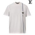 Louis Vuitton Men's White T-Shirt with Crown Patch